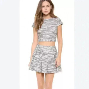 Alice + Olivia Women's M Elenore Black/White Tweed Crop Top - BRAND NEW w/TAGS!!